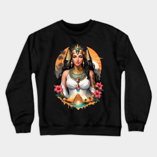 Cleopatra Queen of Egypt retro vintage floral design Crewneck Sweatshirt